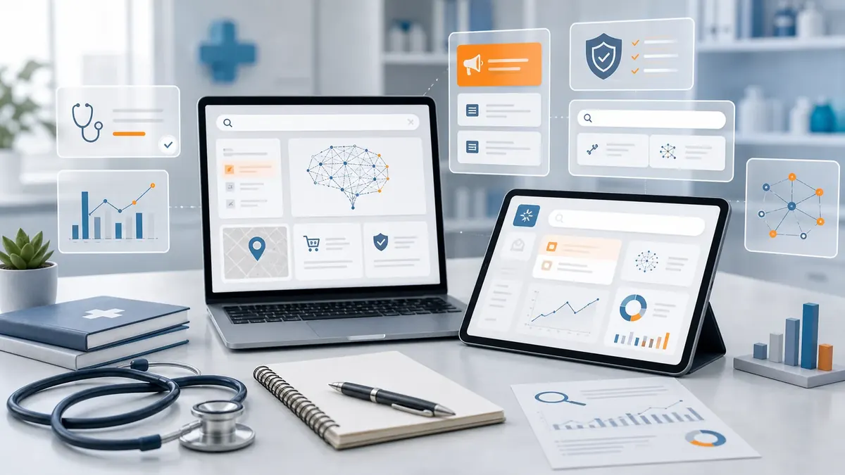 Google AI Mode healthcare ads SEO and GEO dashboard