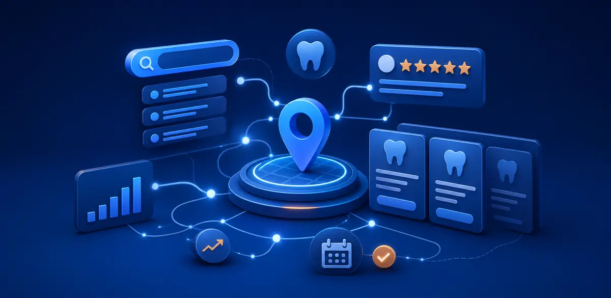 Dental marketing system connecting local visibility, treatment content and private patient enquiries
